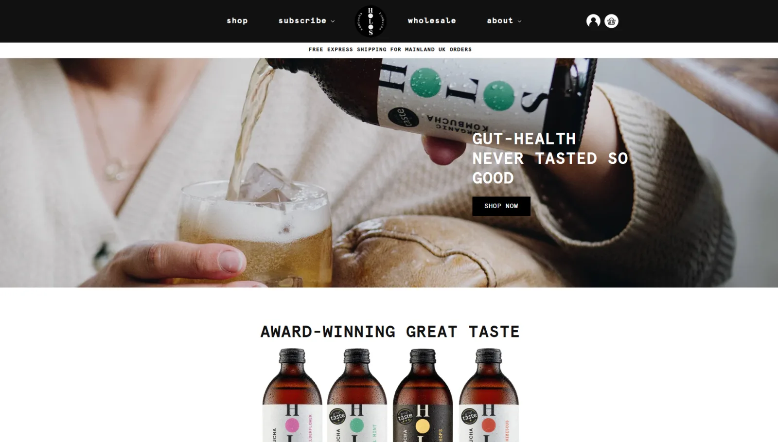 Shopify Agency - Portfolio Holos Kombucha